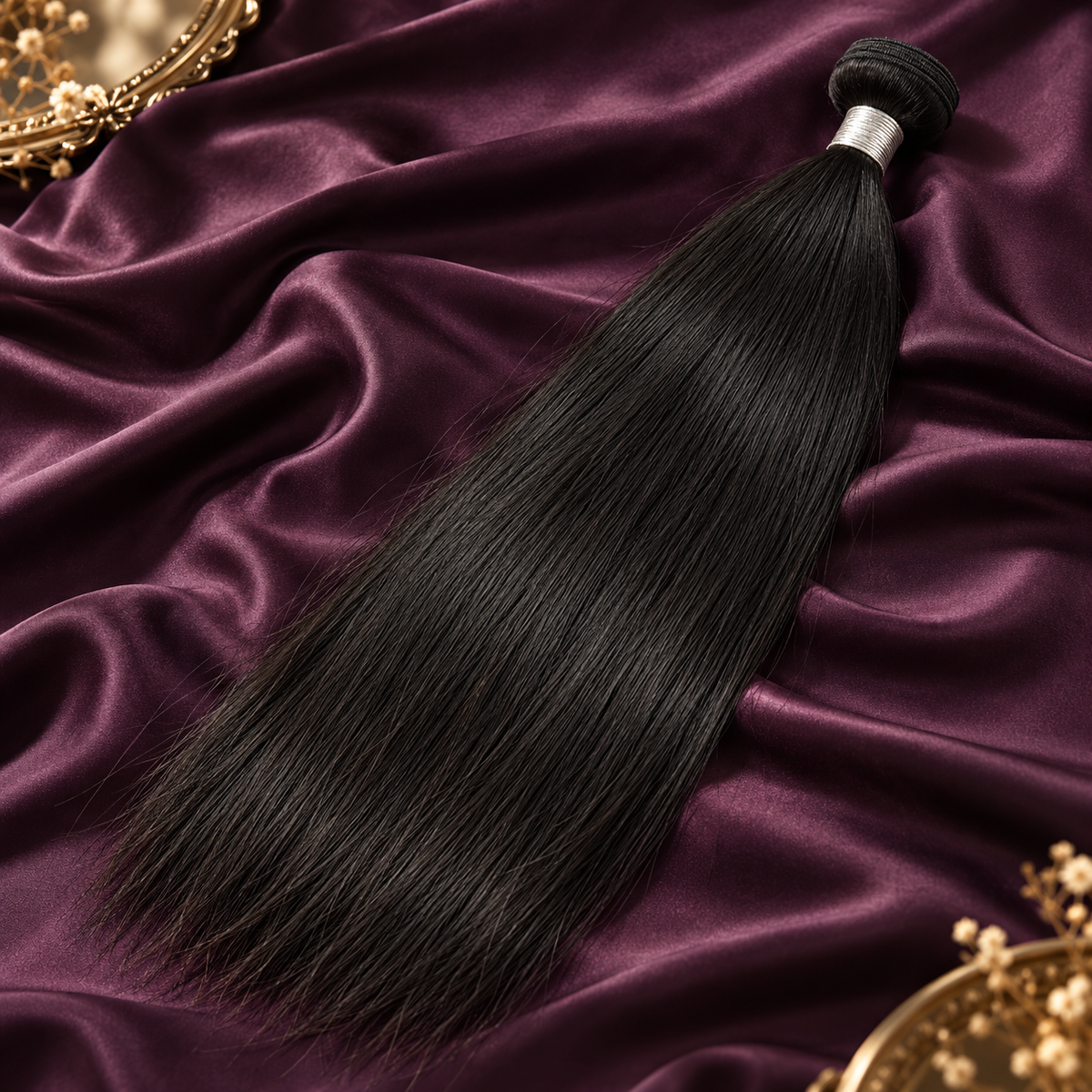 Illustrative straight natural-black bundle styling image