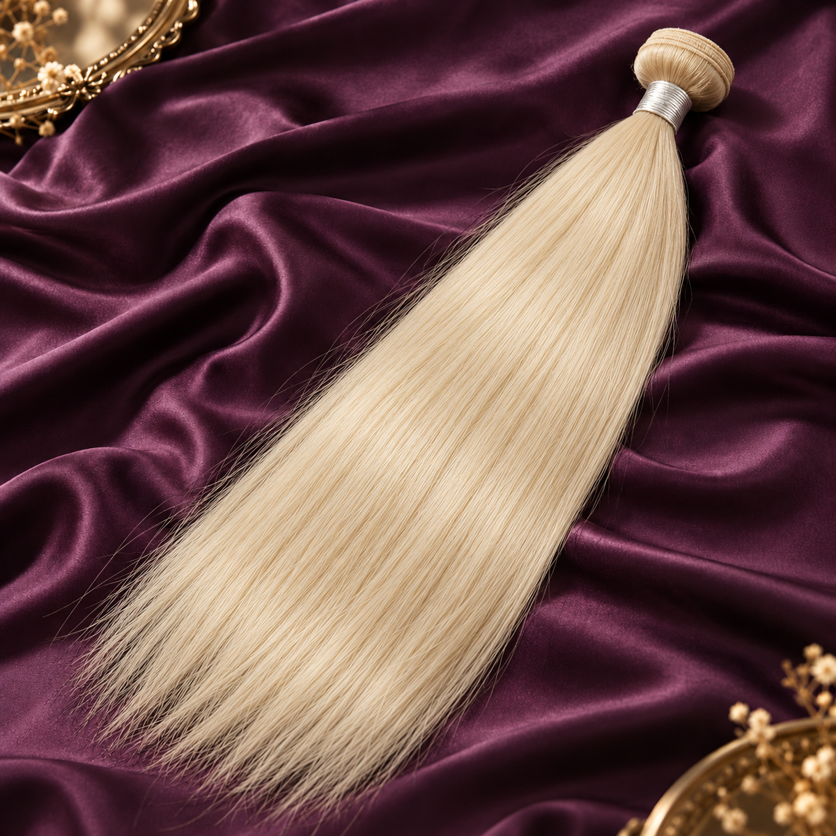 Illustrative straight 613 blonde hair bundle