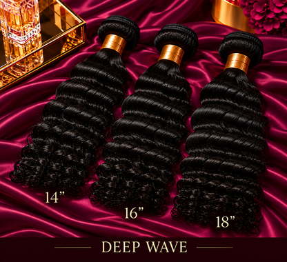 Signature 12A Natural Black Deep Wave 14 16 18 inches